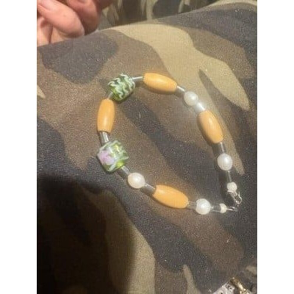 pearl and lampwork bead Bracelet.